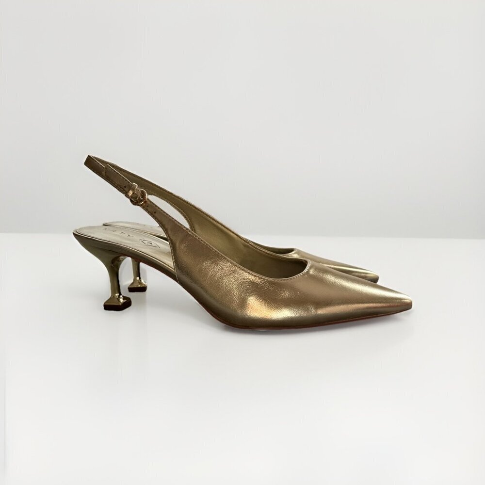 Katy Perry Women's The Laterr Sling Back Pump Softy Nappa Champagne Size 10